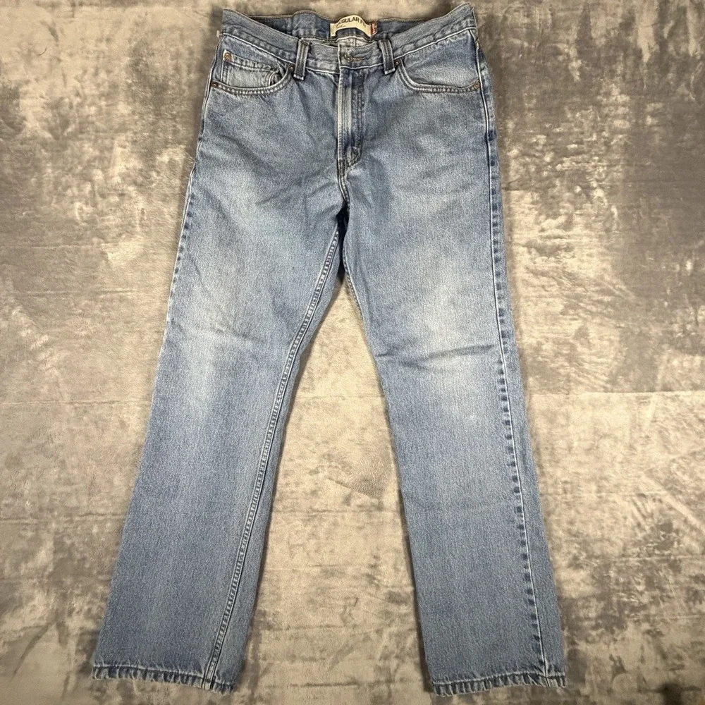 Vtg Levis 505 Jeans Men 34x32 Blue Denim Light Wash Straight Leg Regular Fit Y2K